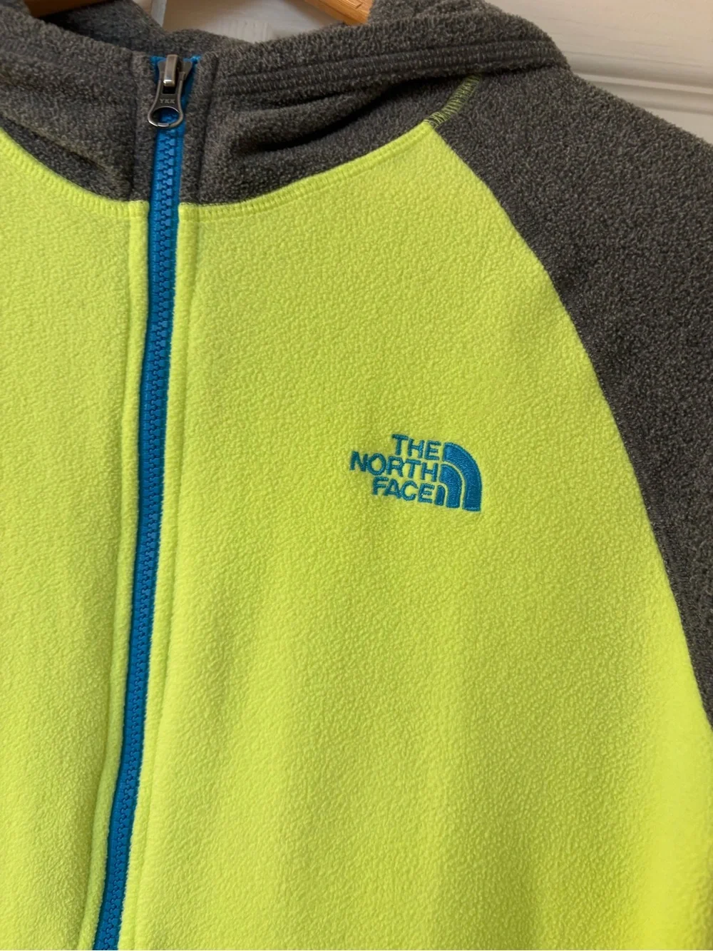 The North Face Kids' Neon Yellow & Gray Fleece Zip Hoodie